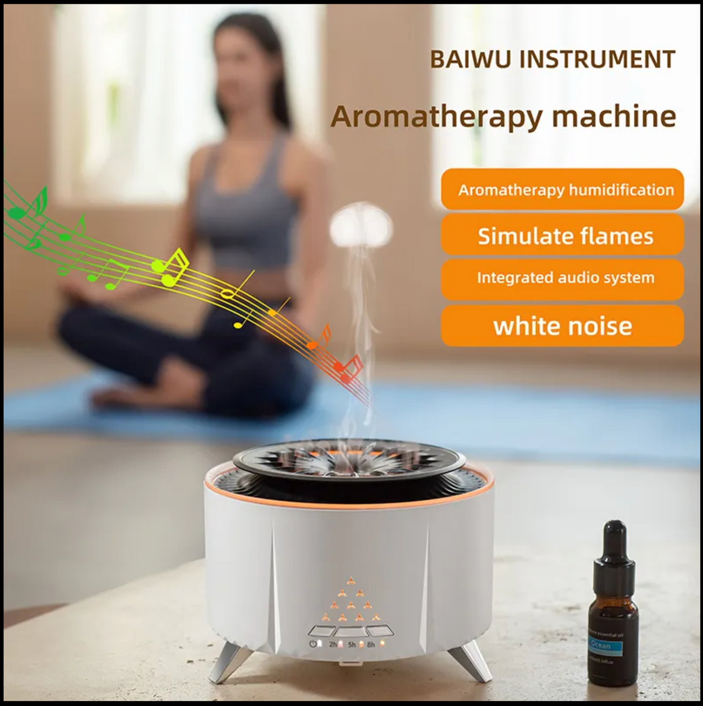 JellyMist – Flame Diffuser & Bluetooth Speaker