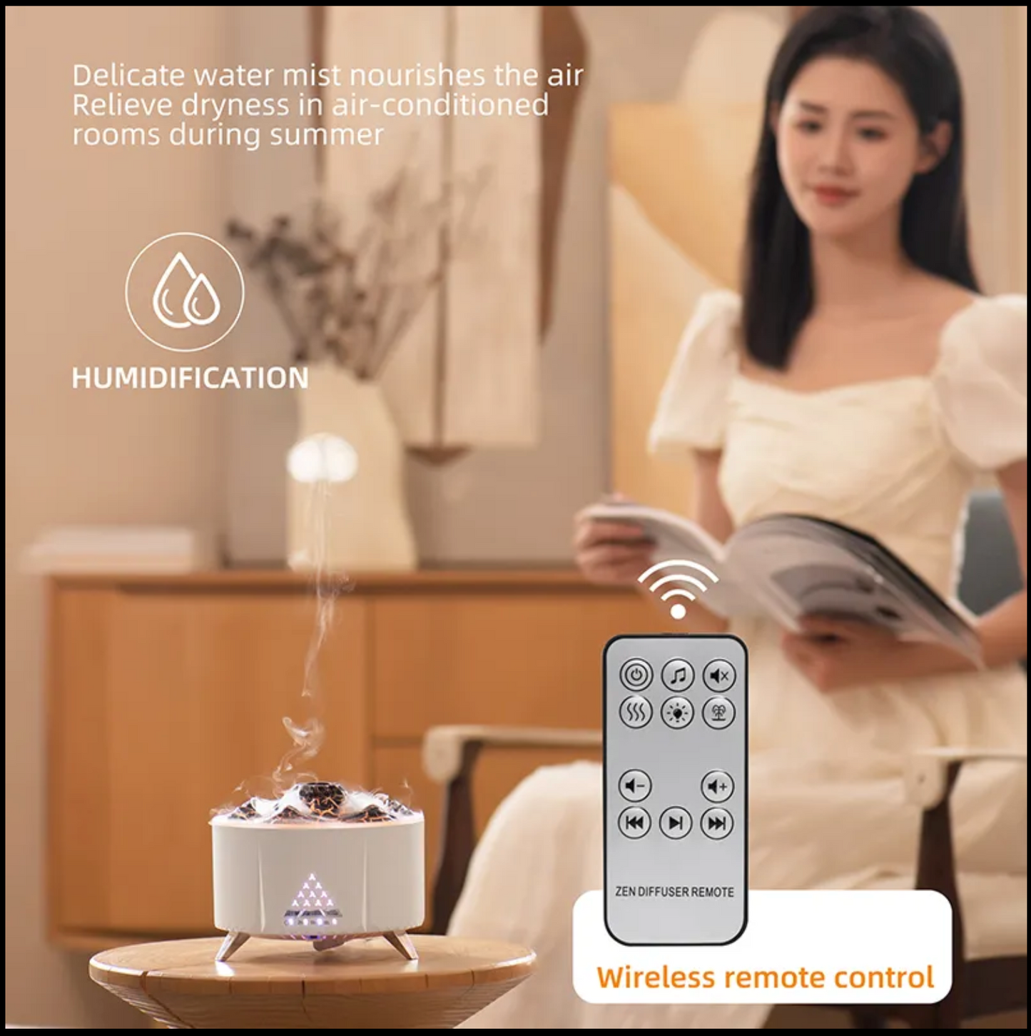 JellyMist – Flame Diffuser & Bluetooth Speaker