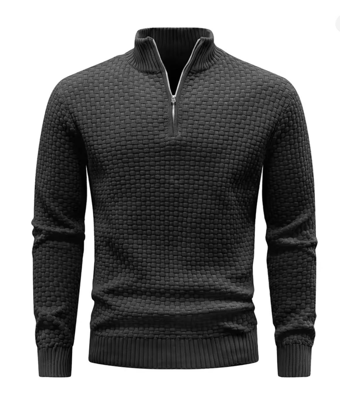 Men's Sweater Spring Outer Wear Quarter Zip Sweaters Polo Zip Pullover Knit