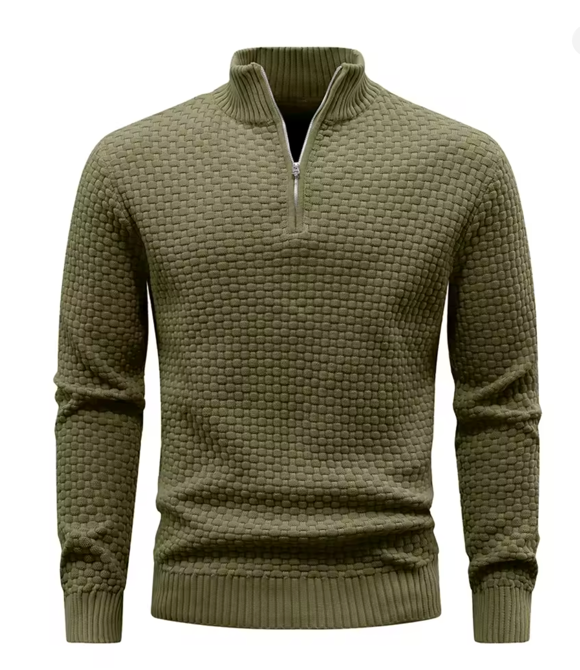 Men's Sweater Spring Outer Wear Quarter Zip Sweaters Polo Zip Pullover Knit