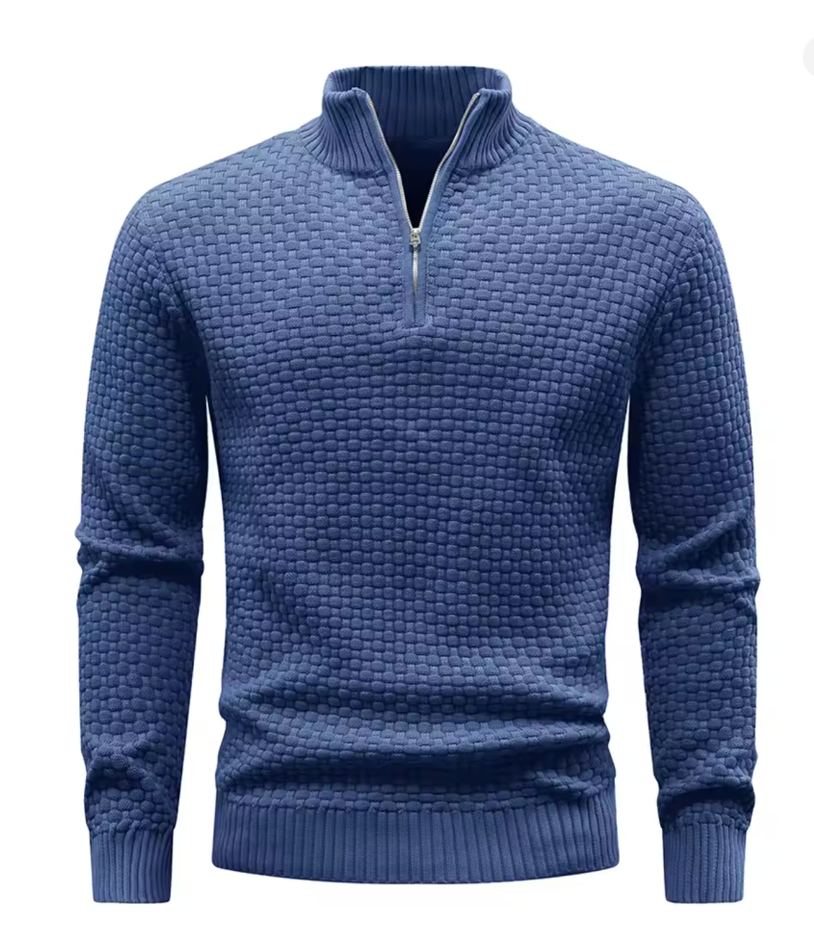 Men's Sweater Spring Outer Wear Quarter Zip Sweaters Polo Zip Pullover Knit