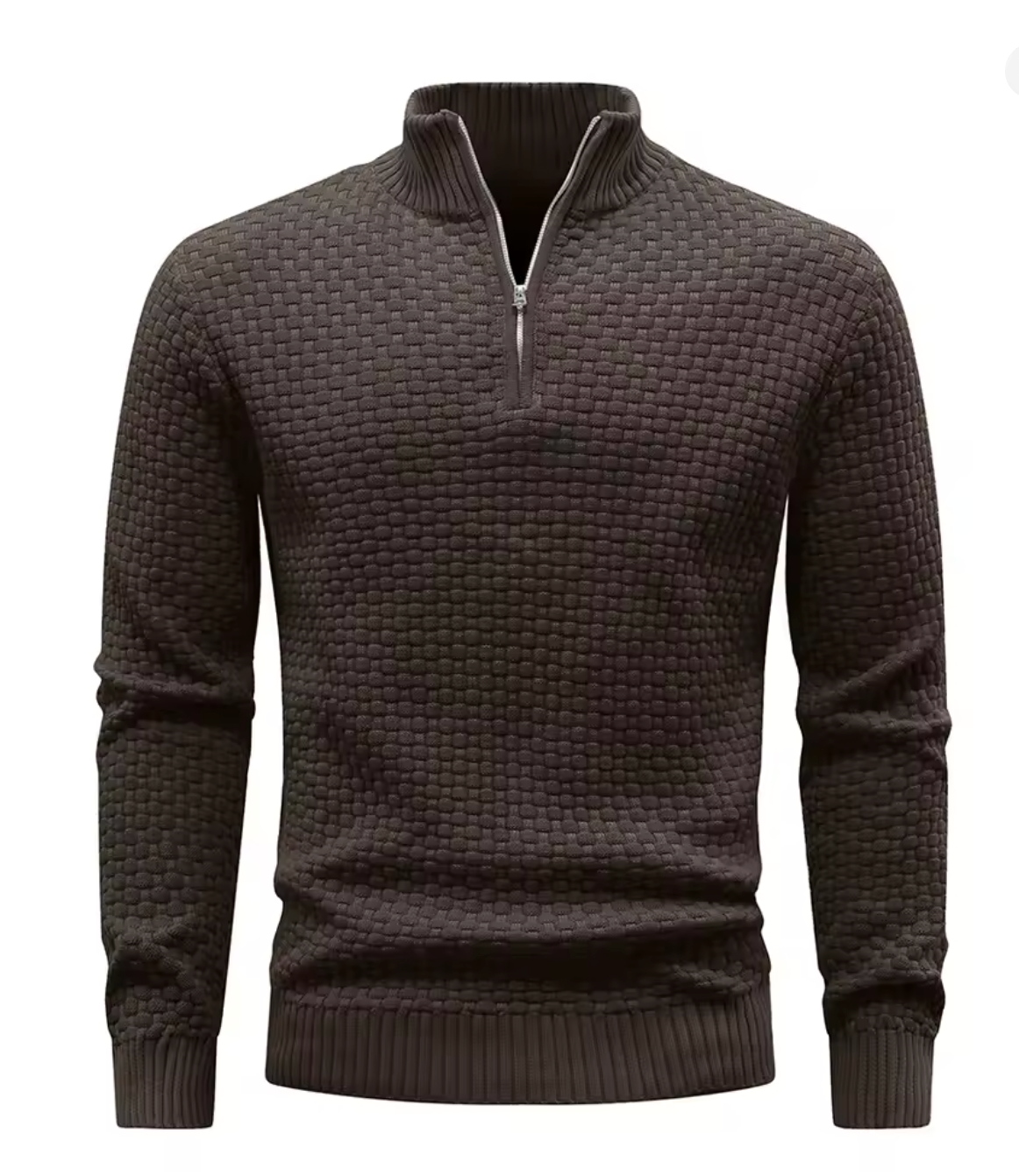 Men's Sweater Spring Outer Wear Quarter Zip Sweaters Polo Zip Pullover Knit