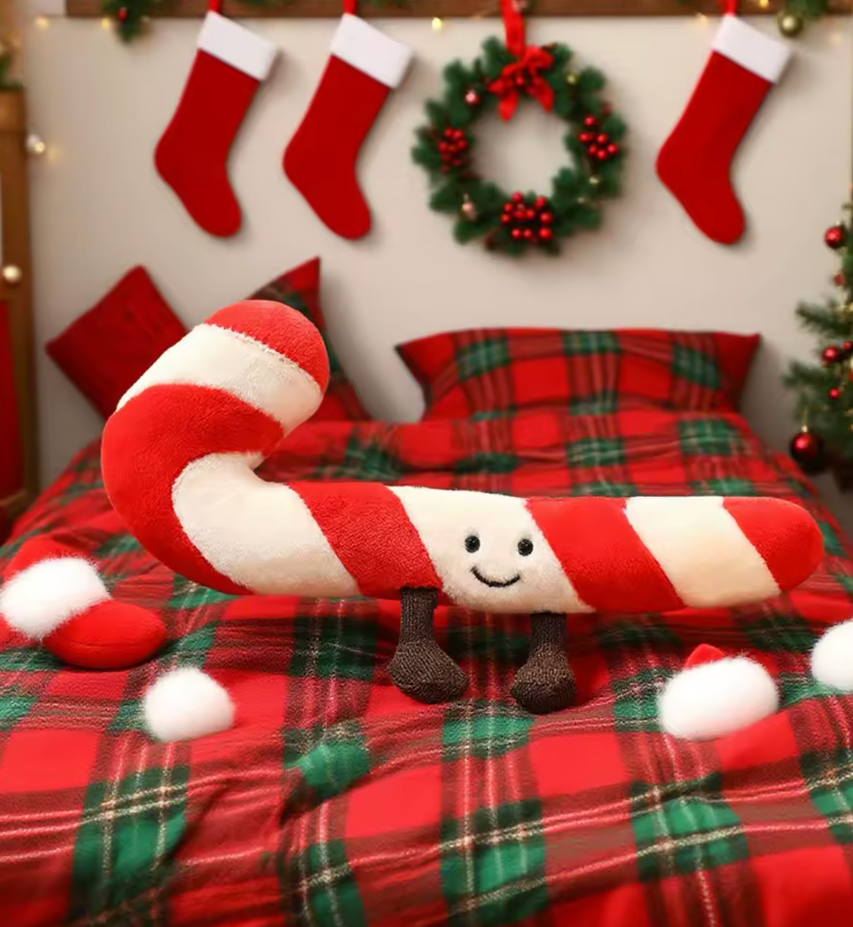 Festive Candy Cane Christmas Pillow – Perfect Holiday Accent