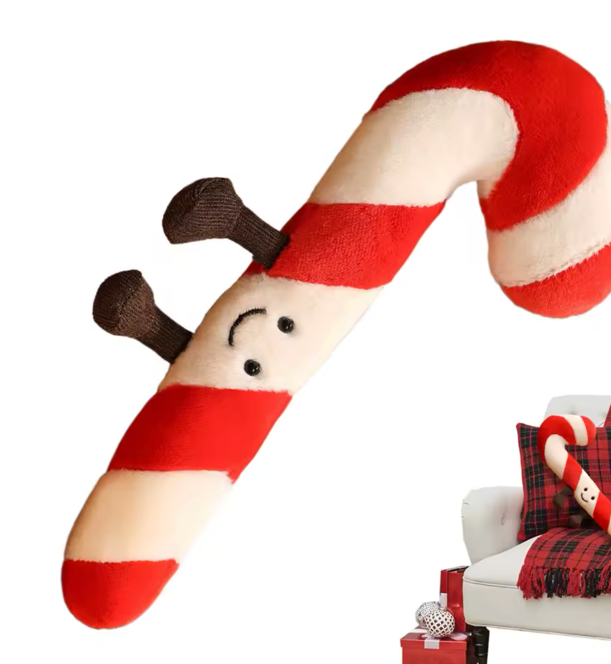 Festive Candy Cane Christmas Pillow – Perfect Holiday Accent