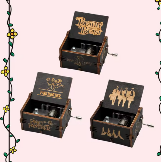 Handmade Wooden Carved Music Box